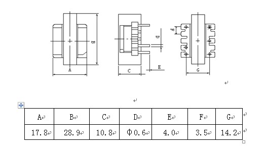 ER2810 pin5+5外觀尺寸圖